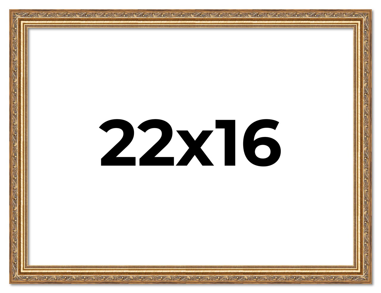22x16 Solid Wood Antique Picture Frame with UV-Resistant Acrylic & Acid-Free Backing, Available in 4 Finishes: Bronze, Gold, Silver, and Gold with Black